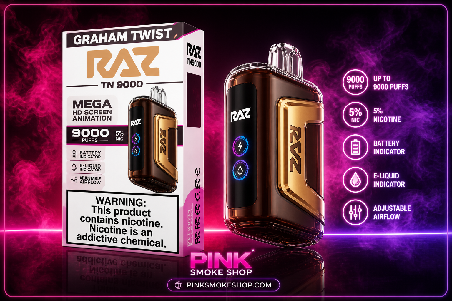 graham smoke and vape Twist RAZ TN9000 Flavor Review f:FROZEN PINA COLADA mango ice Baja Blast Geek Bar cold milk.