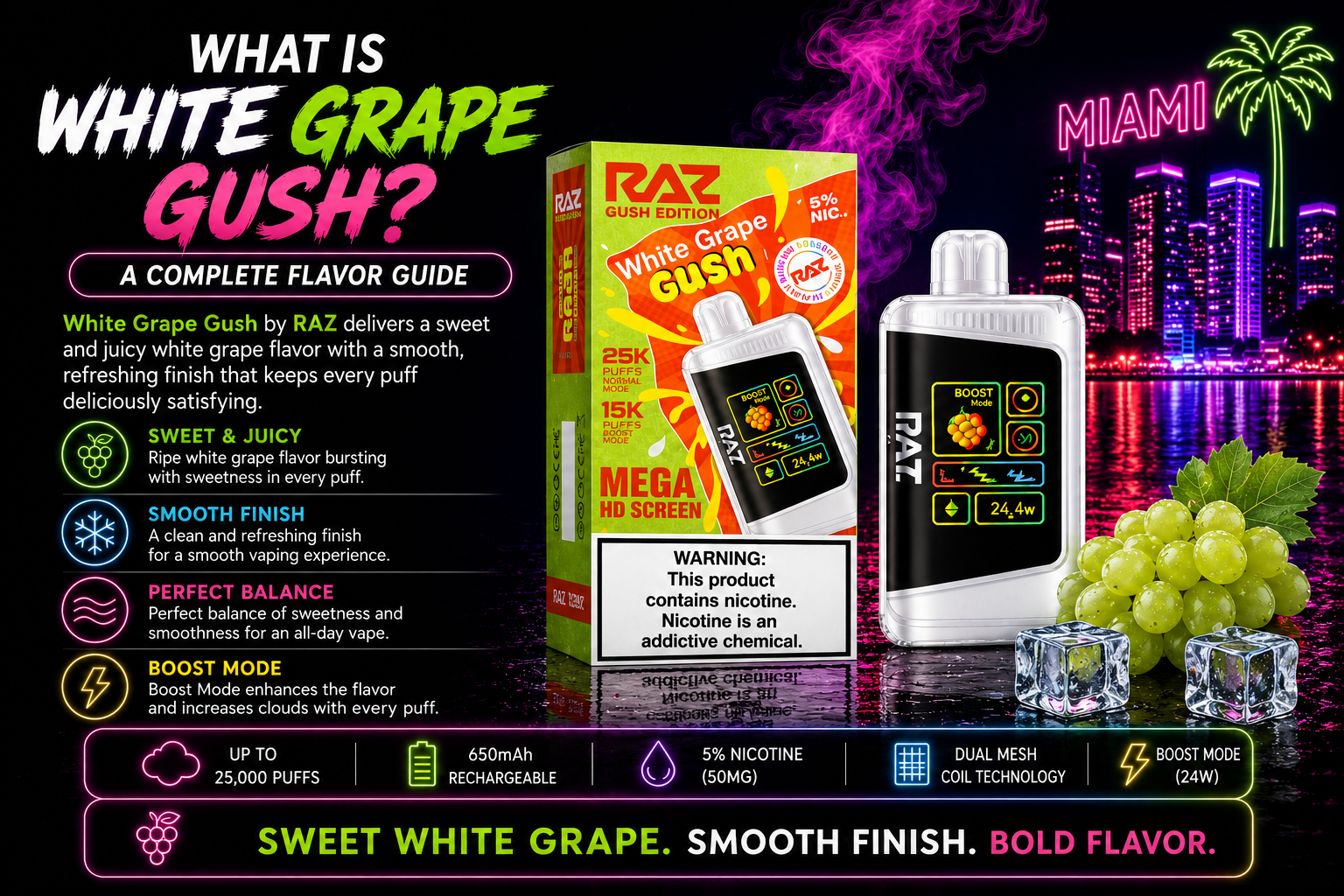 RAZ White Grape Gush Review Sweet White Grape Disposable Vape pink smoke shop RAZ White Grape Gush Review Sweet White Grape Disposable Vape pink smoke shop