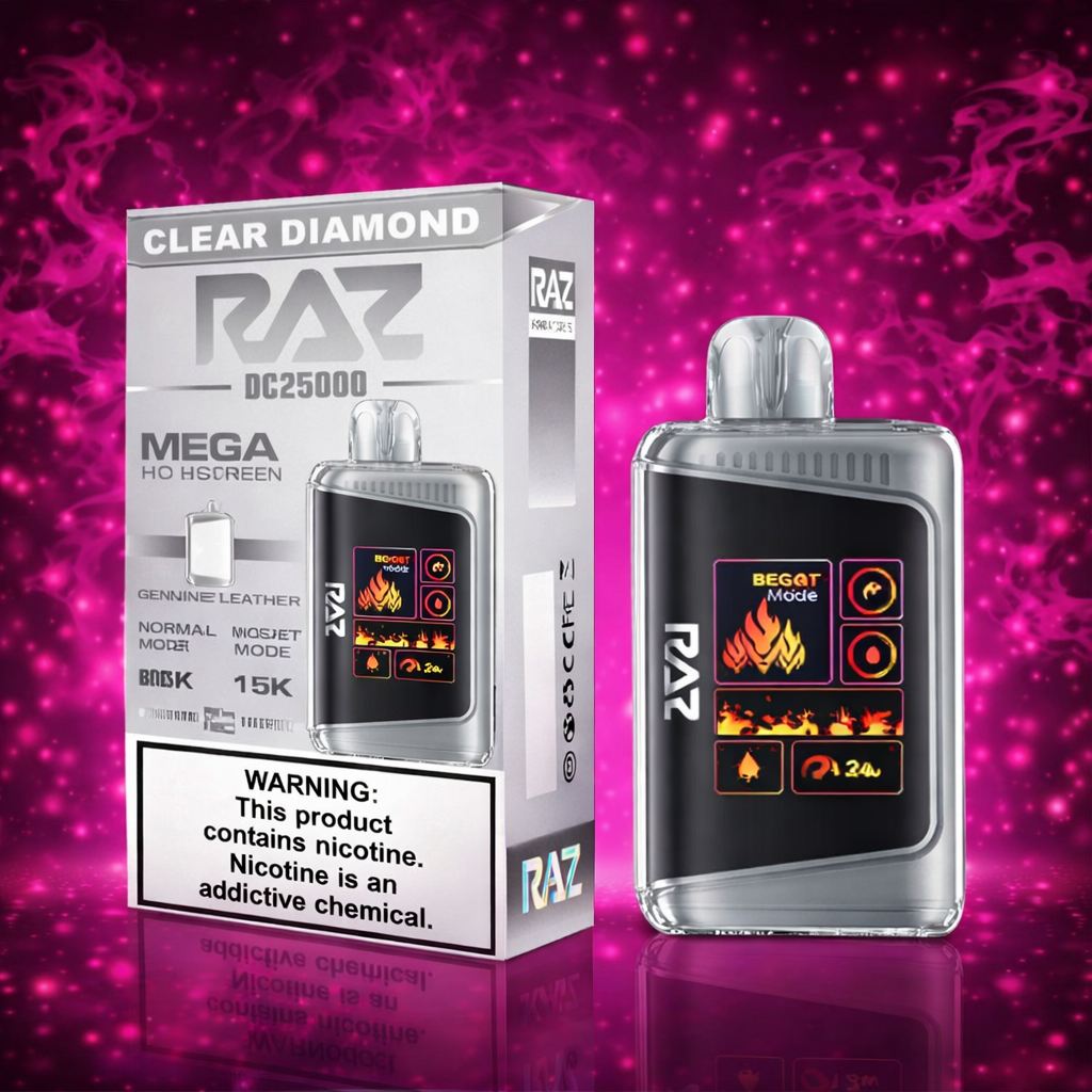 RAZ LTX Clear Diamond Disposable Vape 25000 Puffs 5% Nicotine Miami