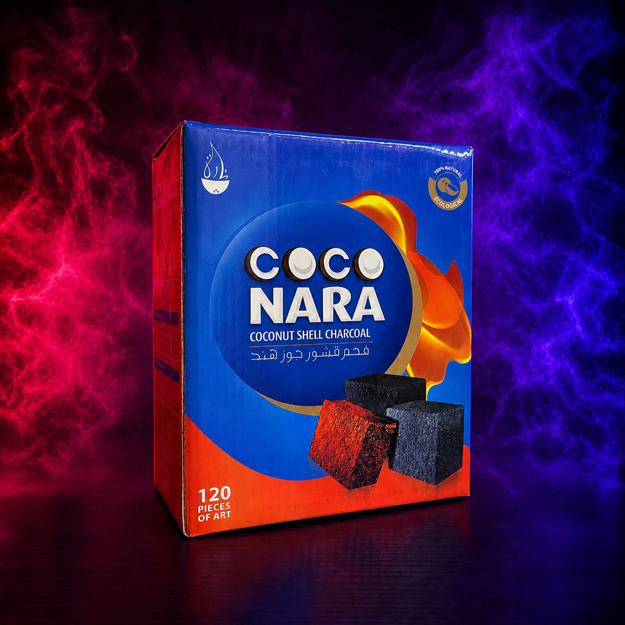 Coco Nara Coconut Shell Charcoal 120 Pieces for Hookah and Shisha