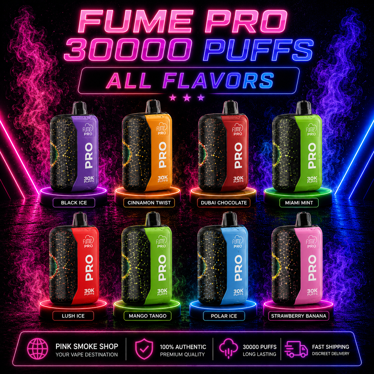 premium smoke and vape Fume Pro 30000 Puffs Disposable Pink & Blue Geek Choose between the full Geek Bar Pulse Color:3% / Classic Menthol (4pk)
