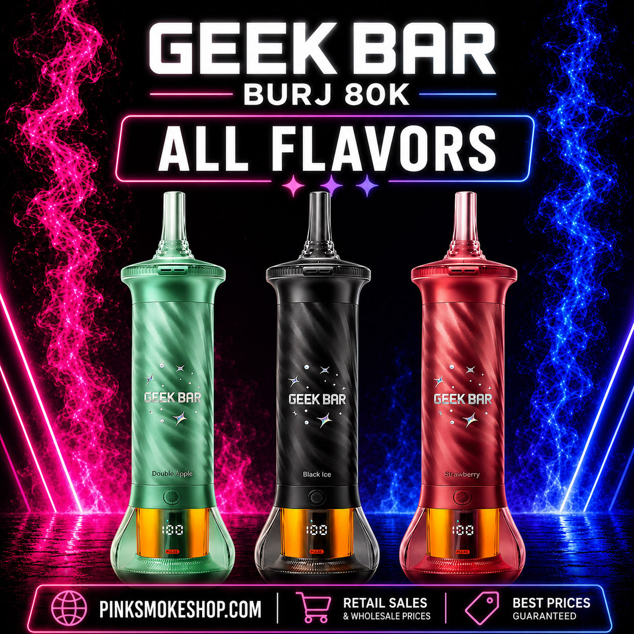 best hookah vape Geek Bar BURJ 80K Puffs Disposable – Pink Smoke Shop Choice of perfumes:Blueberry Raspberry Blue Raspberry Ice | 50000 Puffs