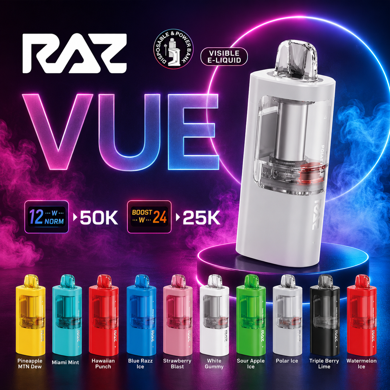 RAZ Vue 50K Replacement Pod | Pre-Filled Visible Pod pink smoke shop RAZ Vue 50K Replacement Pod | Pre-Filled Visible Pod pink smoke shop