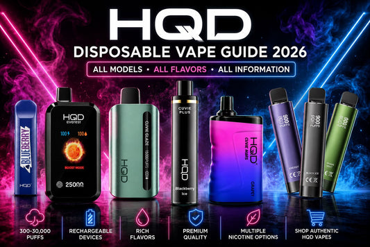 HQD Disposable Vape collection featuring HQD Cuvie X, Click Pro, Glaze, Cuvie Mars, Cuvie Bar, Cuvie Plus, Quit Zero Nicotine and other HQD disposable vape devices.