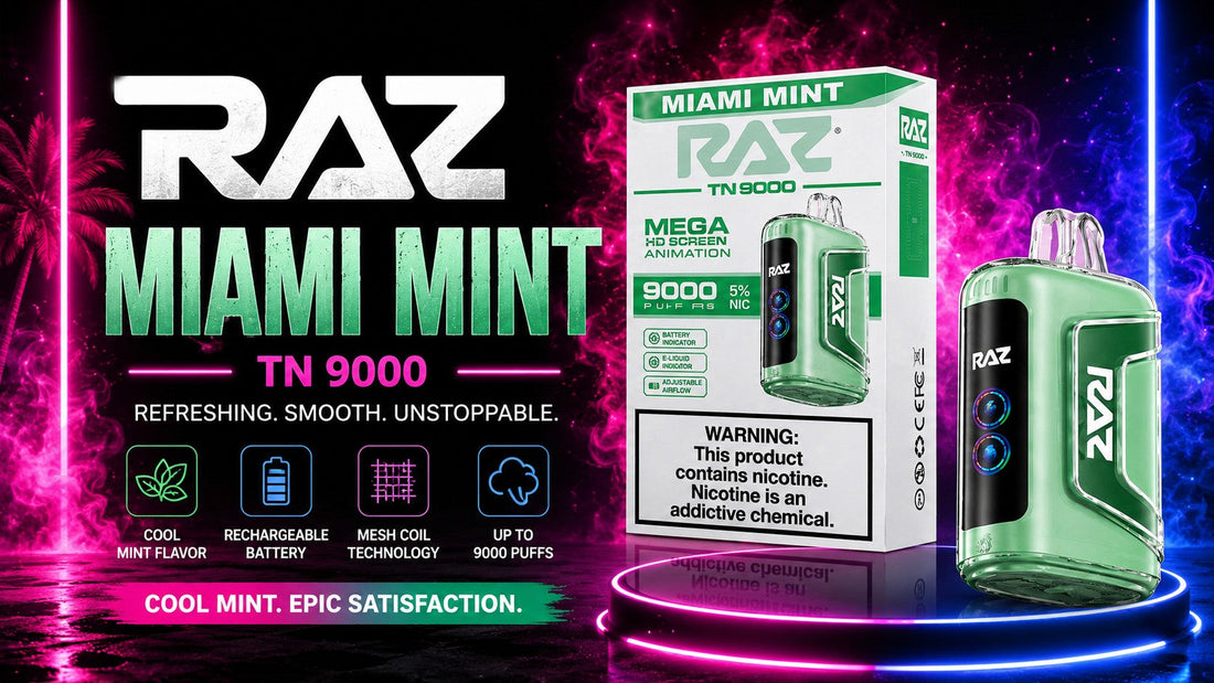 raz mint vape Miami 9000 Review: Flavor, Puffs & Is It Worth It? – Pink Smoke Shop New Year Vape Deals caliburn ak3 pod Select Colour:Blue
