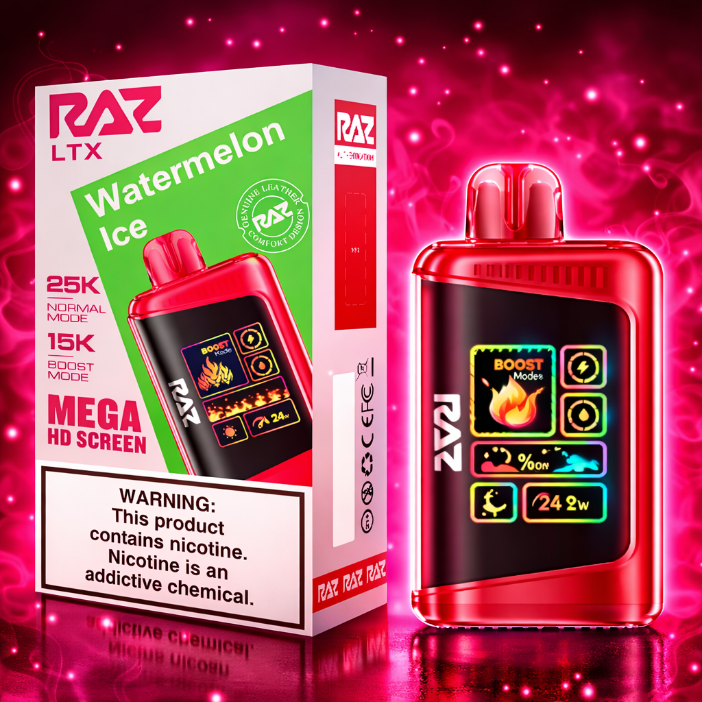 RAZ LTX Watermelon Ice 25000 Puffs Disposable Vape In Miami Pink Smoke Shop 