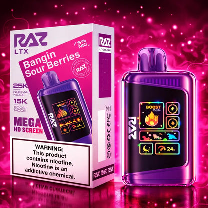 RAZ LTX Bangin Sour Berries Disposable Vape 25000 Puffs 5% Nicotine Miami