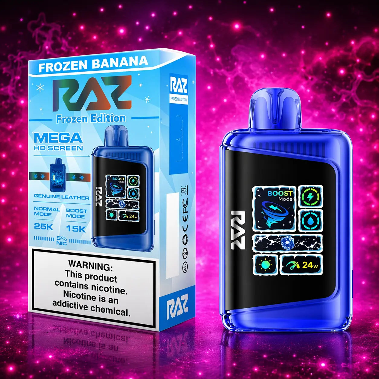 RAZ LTX Frozen Banana Disposable Vape 25000 Puffs 5% Nicotine Miami