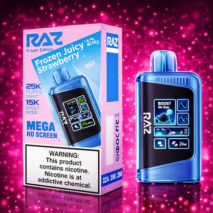 RAZ LTX frozen juicy strawberry Disposable Vape 25000 Puffs 5% Nicotine Miami