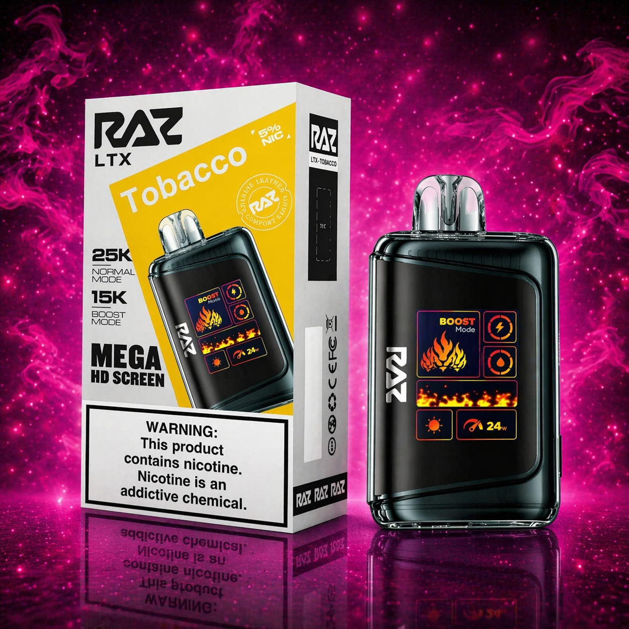 RAZ LTX Tobacco Disposable Vape 25000 Puffs 5% Nicotine Miami