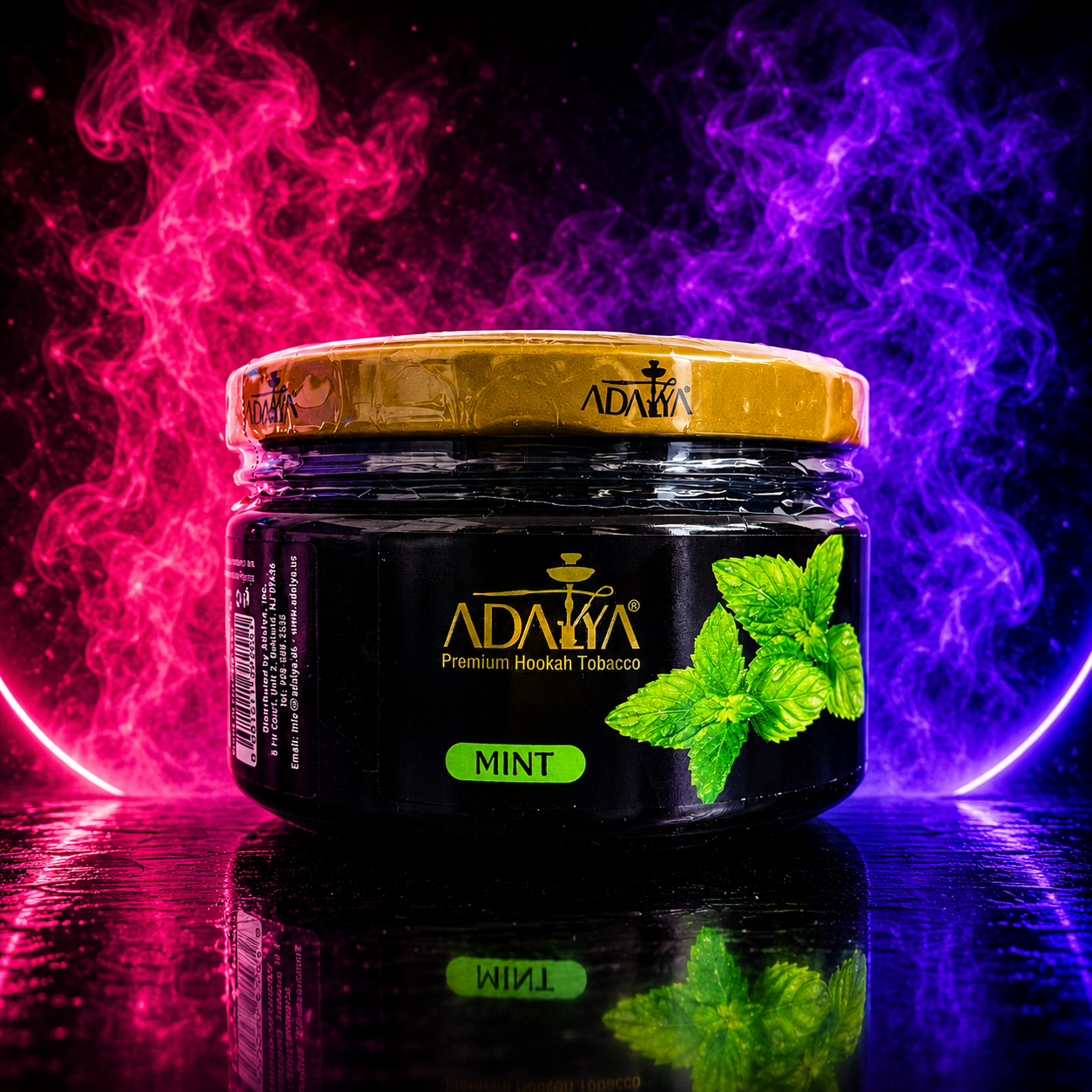 Adalya Mint Hookah Tobacco 250g delivering a cool, crisp mint flavor with a refreshing finish for hookah enthusiasts.