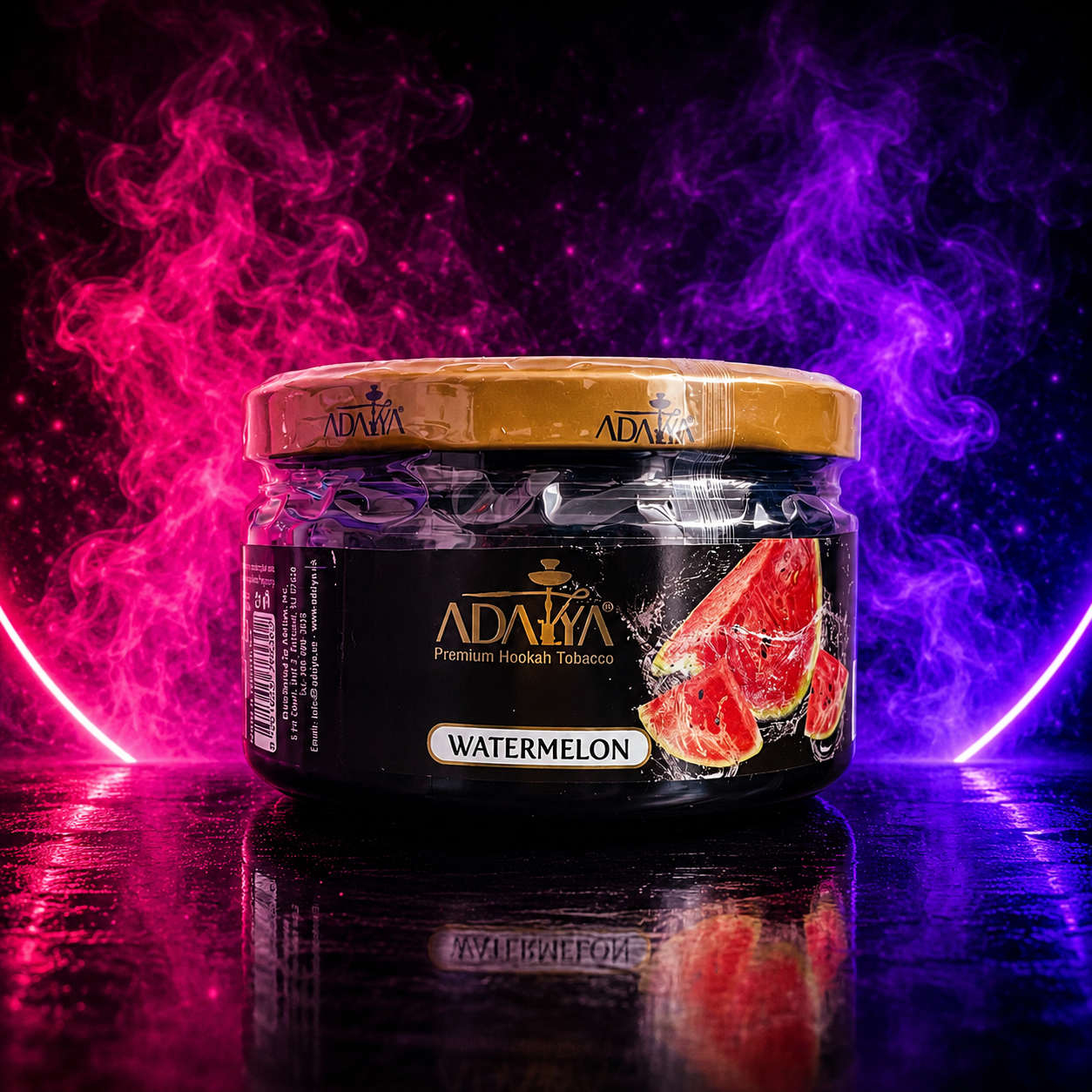 Adalya Watermelon Hookah Tobacco 250g with juicy watermelon flavor delivering a sweet, refreshing, and smooth hookah session.