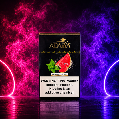 Adalya Watermelon Mint Hookah Tobacco 50g with sweet watermelon flavor balanced by refreshing mint notes.