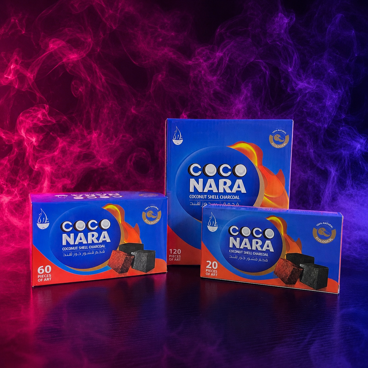 Coco Nara Coconut Shell Charcoal Available in 20 60 and 120 Piece Boxes