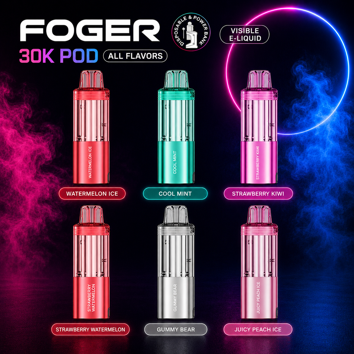 cool mint foger flavor Icy Mint Foger Pro Pods: 30K Chilling Puffs for Vaping main image 1
