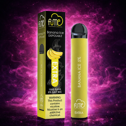 Fume Extra 1500 Puffs Banana Ice Disposable Vape – Multiple Flavors in Miami Pink Smoke Shop 
