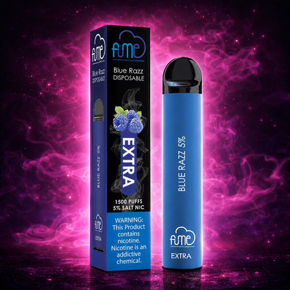 Fume Extra 1500 Puffs Blue Razz Disposable Vape – Multiple Flavors in Miami Pink Smoke Shop 
