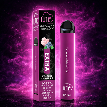 Fume Extra 1500 Puffs Blueberry CC Disposable Vape – Multiple Flavors in Miami Pink Smoke Shop 