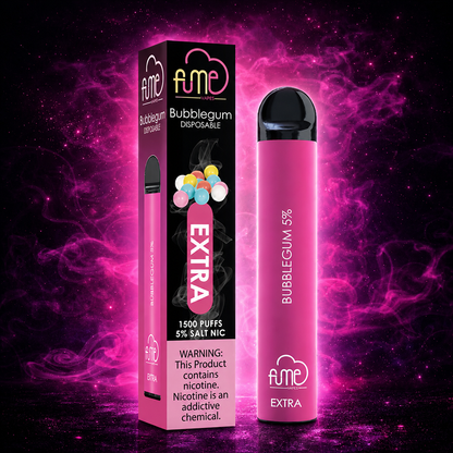 Fume Extra 1500 Puffs Bubblegum Disposable Vape – Multiple Flavors in Miami Pink Smoke Shop