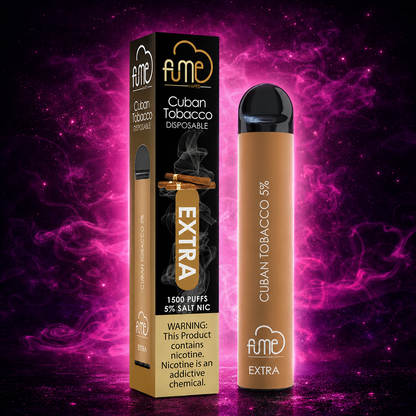 Fume Extra 1500 Puffs Cuban Tobacco Disposable Vape – Multiple Flavors in Miami Pink Smoke Shop