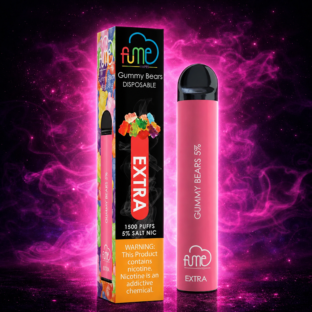Fume Extra 1500 Puffs Gummy Bears Disposable Vape – Multiple Flavors in Miami Pink Smoke Shop