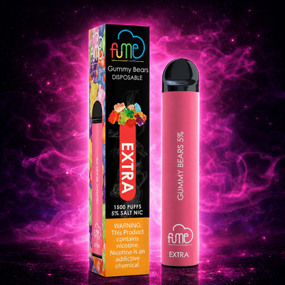 Fume Extra 1500 Puffs Gummy Bears Disposable Vape – Multiple Flavors in Miami Pink Smoke Shop