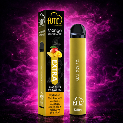 Fume Extra 1500 Puffs Mango Disposable Vape – Multiple Flavors in Miami Pink Smoke Shop