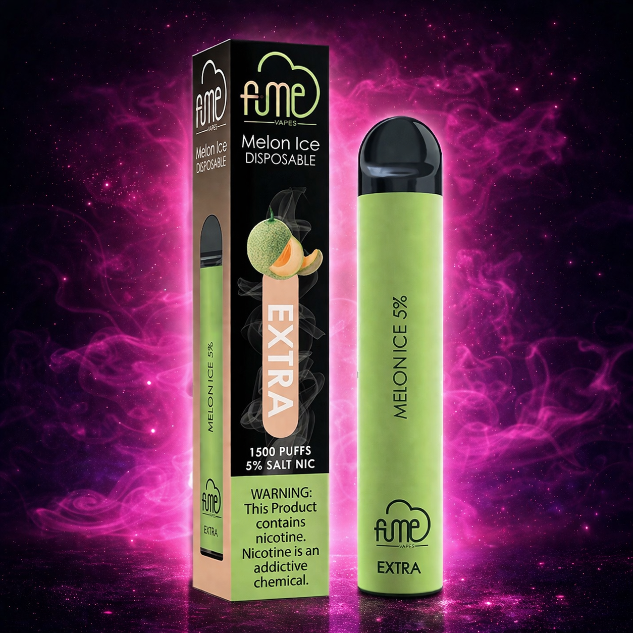 Fume Extra 1500 Puffs Melon Ice Disposable Vape – Multiple Flavors in Miami Pink Smoke Shop