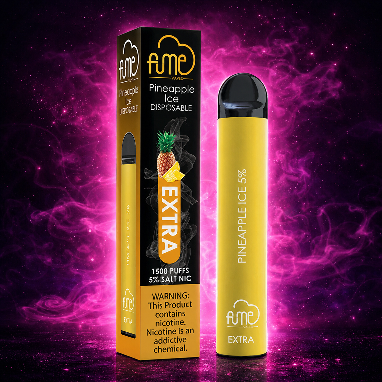 Fume Extra 1500 Puffs Pineapple Ice Disposable Vape – Multiple Flavors in Miami Pink Smoke Shop