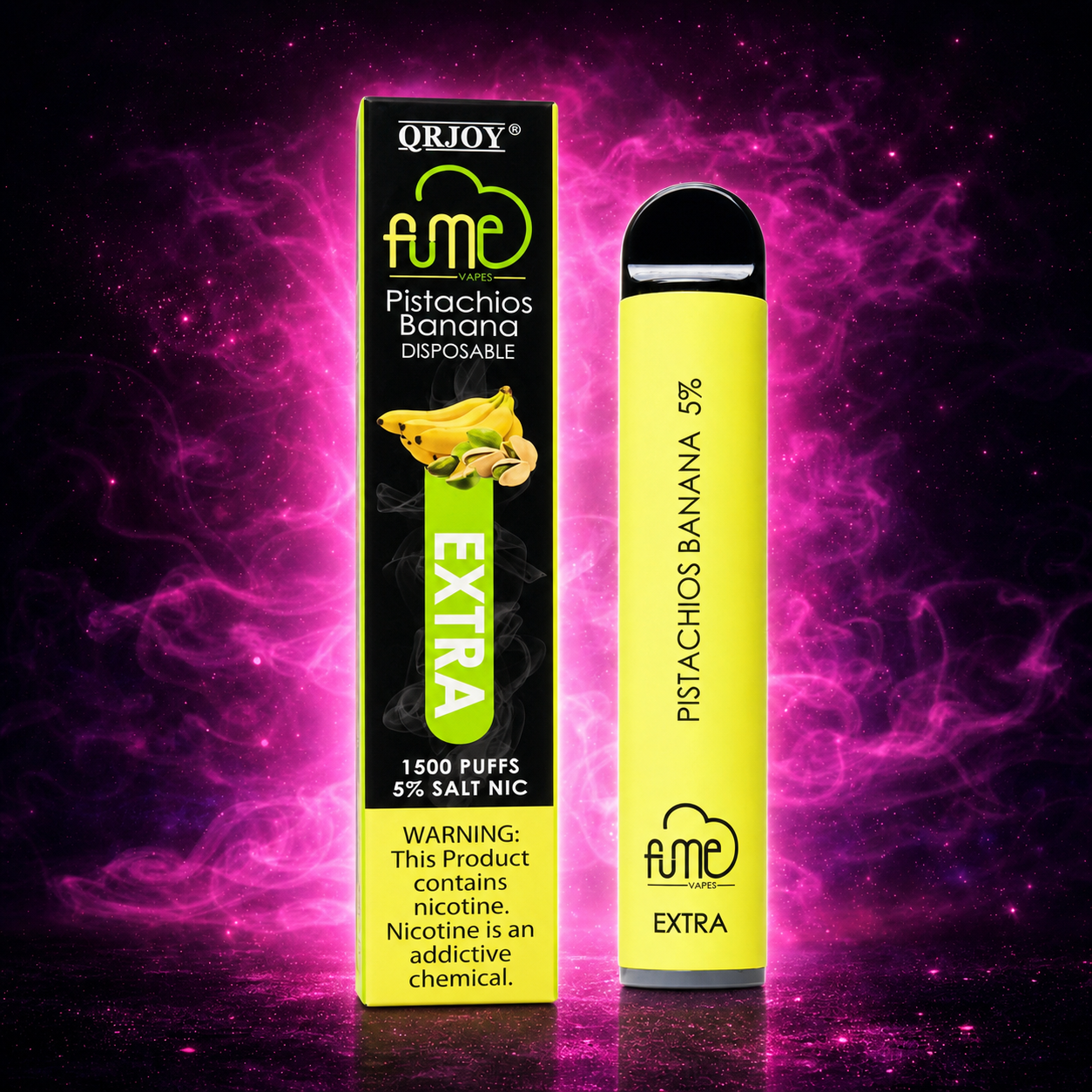 Fume Extra 1500 Puffs Pistachios Banana Disposable Vape – Multiple Flavors in Miami Pink Smoke Shop