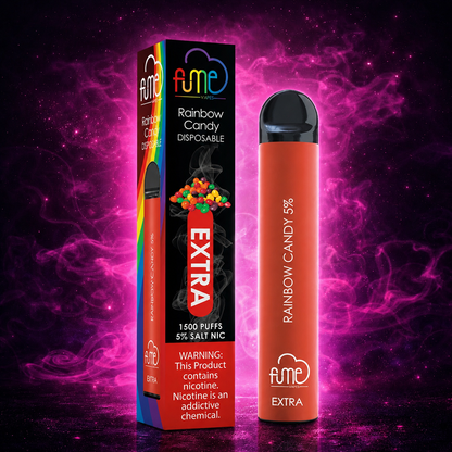 Fume Extra 1500 Puffs Rainbow Candy Disposable Vape – Multiple Flavors in Miami Pink Smoke Shop