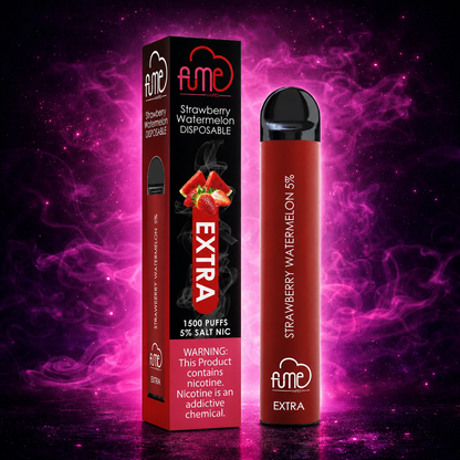 Fume Extra 1500 Puffs Strawberry Watermelon Disposable Vape – Multiple Flavors in Miami Pink Smoke Shop
