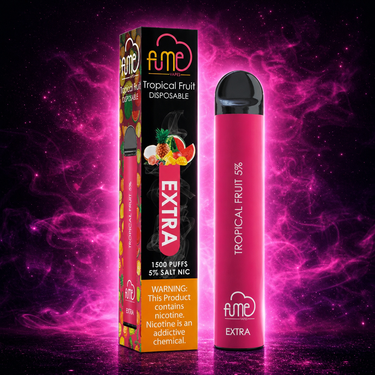 Fume Extra 1500 Puffs Tropical Fruit Disposable Vape – Multiple Flavors in Miami Pink Smoke Shop
