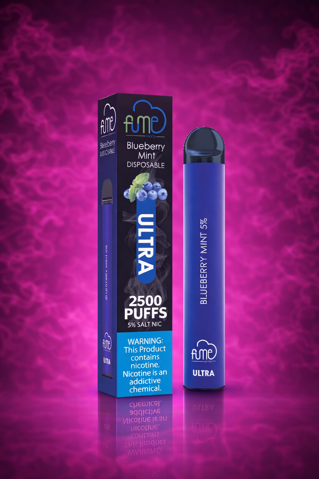 Fume Ultra Blueberry Mint 2500 Puffs Disposable Vape 5% Salt Nic