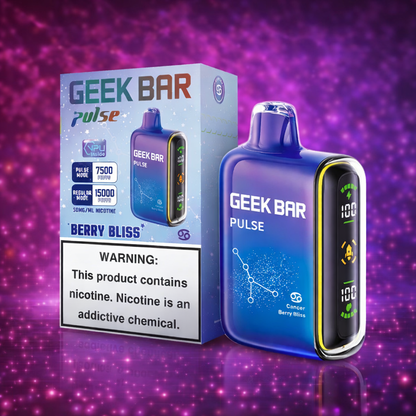 Geek Bar Pulse Berry Bliss disposable vape long lasting vape device premium flavor 15000 puffs