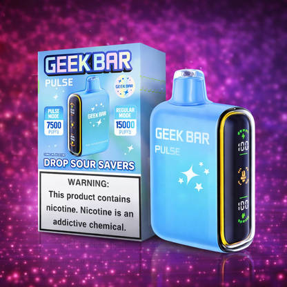 Geek Bar Pulse Drop Sour Savers disposable vape sour candy flavor 15000 puffs vape device