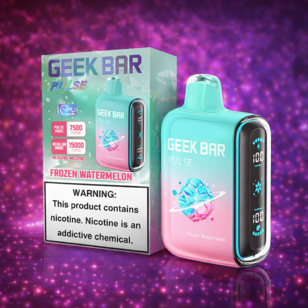 Geek Bar Pulse Frozen Watermelon disposable vape 15000 puffs long lasting rechargeable vape device with digital screen