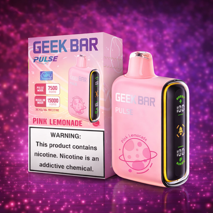 Geek Bar Pulse Pink Lemonade disposable vape sweet citrus flavor 15000 puffs premium vape device