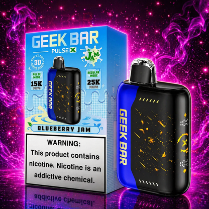 Geek Bar X 25000 Puffs Blueberry Jam  Disposable Vape – Multiple Flavors in Miami Pink Smoke Shop 
