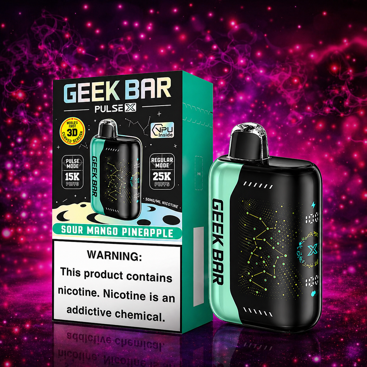 Geek Bar X 25000 Puffs Sour Mango Pineapple Disposable Vape – Multiple Flavors in Miami Pink Smoke Shop 