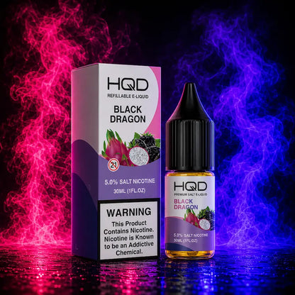 HQD Black Dragon 5% Salt Nicotine 30ML E-Liquid with box and bottle