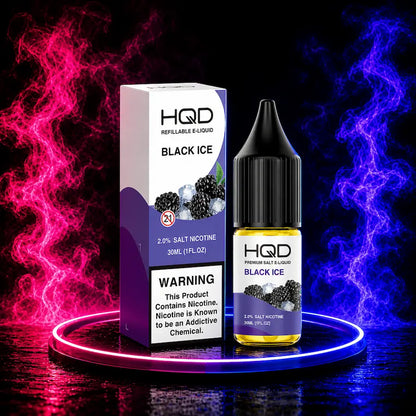 HQD Black Ice 5% Salt Nicotine 30ML E-Liquid with box and bottle