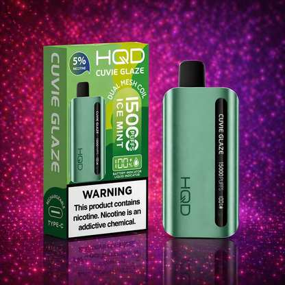 HQD Glaze 15000 Puffs Ice Mint Disposable Vape – Multiple Flavors in Miami Pink Smoke Shop