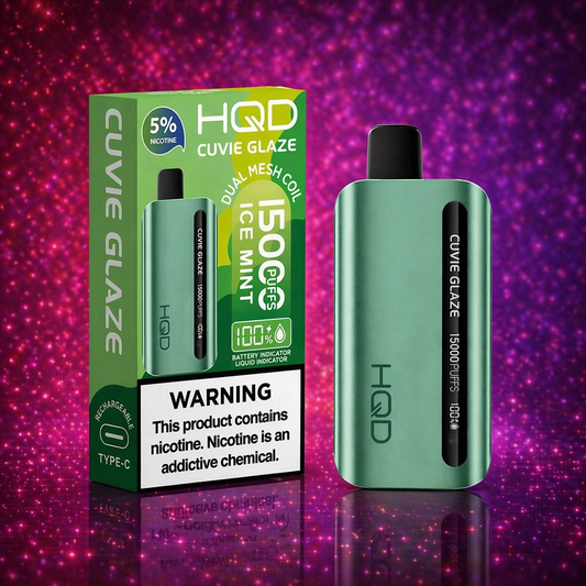 HQD Glaze 15000 Puffs Ice Mint Disposable Vape – Multiple Flavors in Miami Pink Smoke Shop