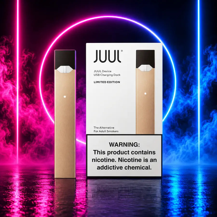 JUUL Limited Edition Device Kit Gold with USB Charging Dock