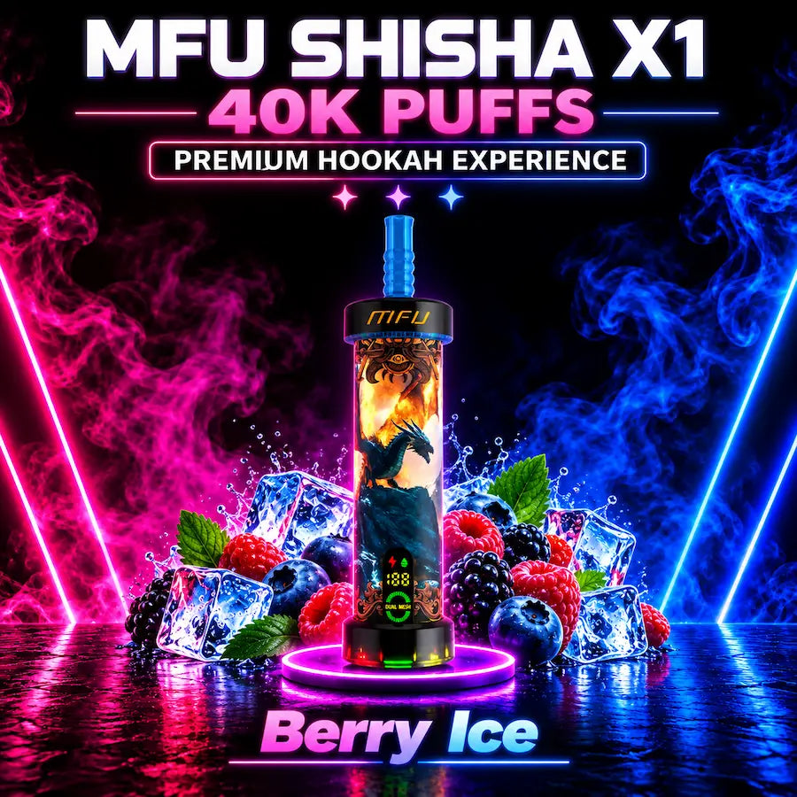 MFU Shisha X1 40K Puffs Berry Ice Disposable Hookah 5% Nicotine
