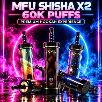 MFU Shisha X2 60K Puffs Disposable Hookah – 0.5% Nicotine Rechargeable Device