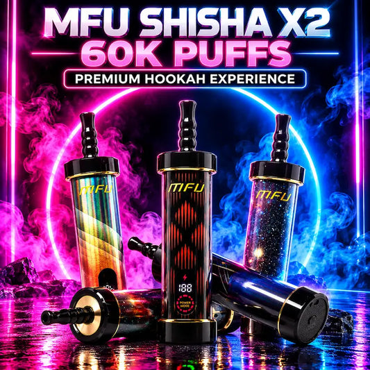 MFU Shisha X2 60K Puffs Disposable Hookah – 0.5% Nicotine Rechargeable Device
