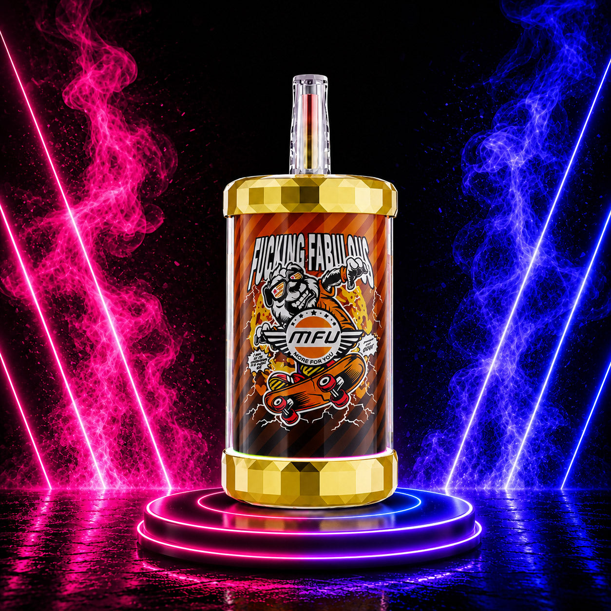 MFU SHISHA X3 Fucking Fabulous 150K Hookah Disposable Vape featuring up to 150,000 puffs, bold Fucking Fabulous flavor, dual mesh coil, 80ml e-liquid, rechargeable 2200mAh battery, USB Type-C fast charging, smart display, and premium hookah-style vaping experience.