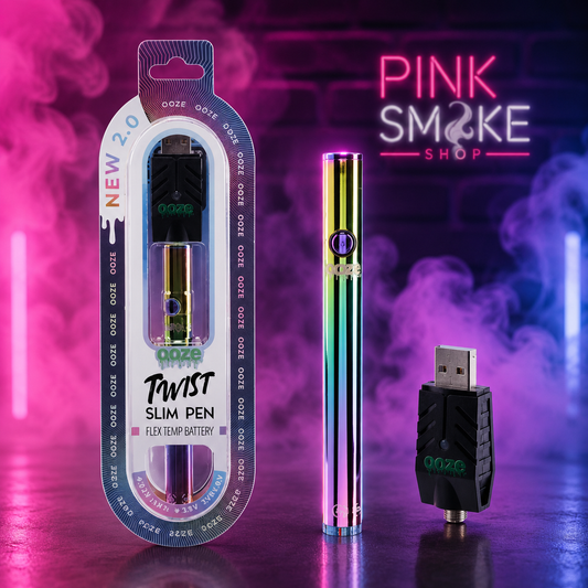 Ooze Twist Slim Pen 2.0 Flex Temp Battery Rainbow Color 510 Thread Vape Battery with USB Charger